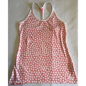 Nike Dri Fit Tank Top Women Medium Orange White Running Gym Athletic‎ Activewear